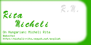 rita micheli business card